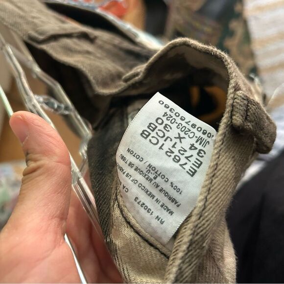 Upcycled Frayed Patchwork Jeans – 34" Waist Handmade Streetwear Pants Wide Leg - Picture 4 of 16